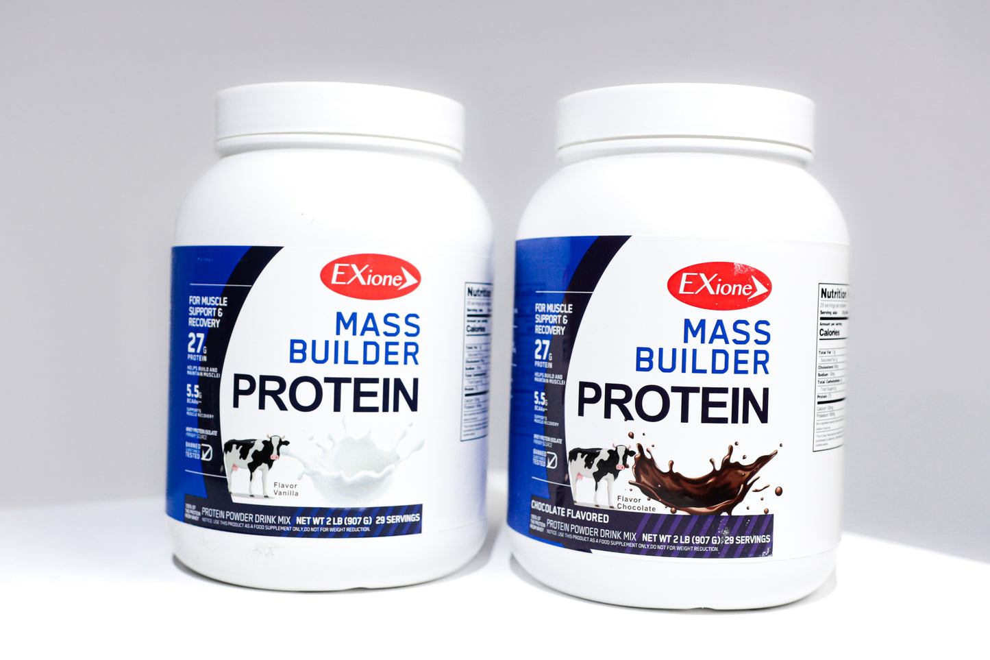 Exione Mass Builder Protein Powder Vanilla And Chocolate Flavor