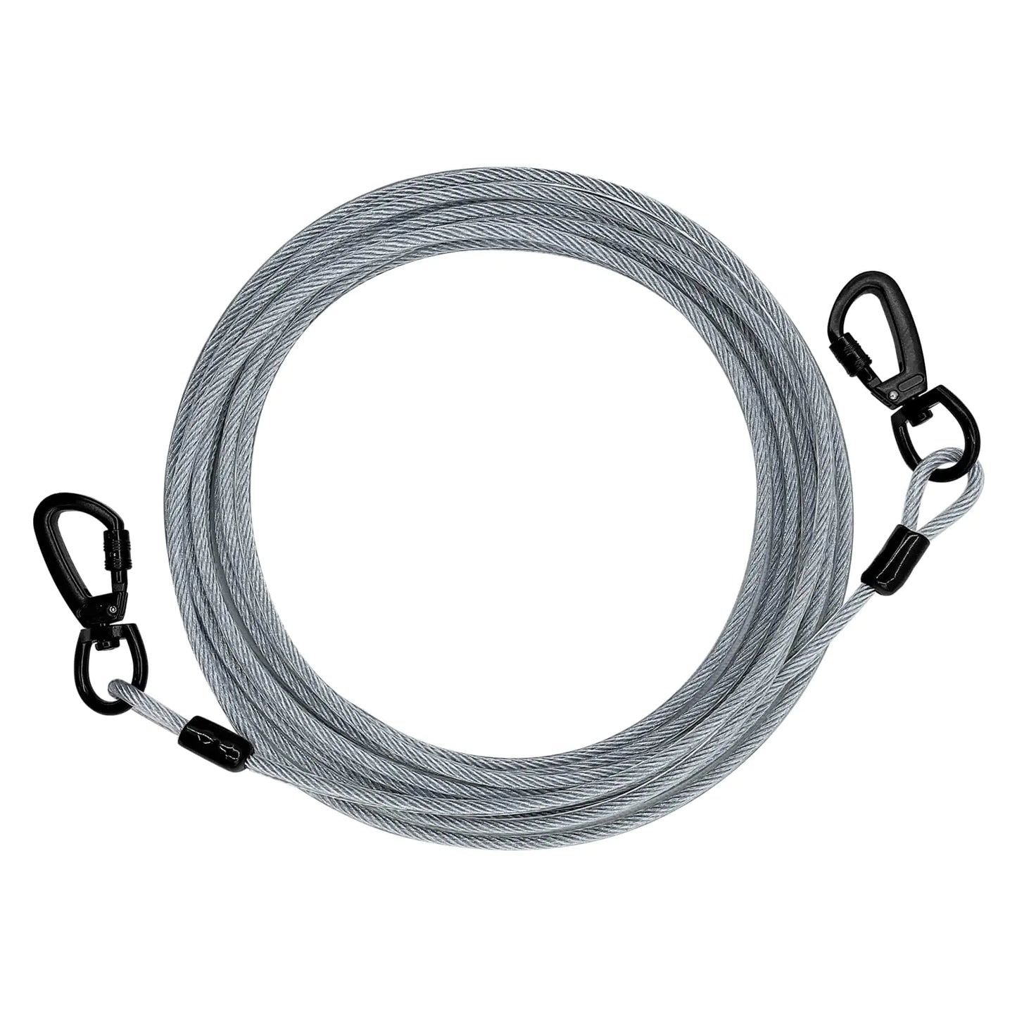 Dog Tie Out Cable for Dogs Dog Runner Cable Outside Up to 125/250lbs10/15/20/30FT Long Dog Leashe&Chains for Yard Outdoor and Camping (Silver 30FT)