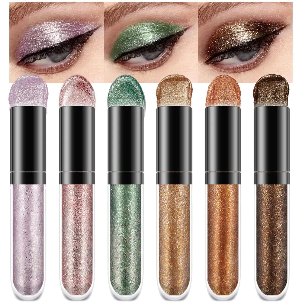 evpct 6 Colors Gold Liquid Glitter Eyeshadow Colorful Liquid Eyeliner Set
