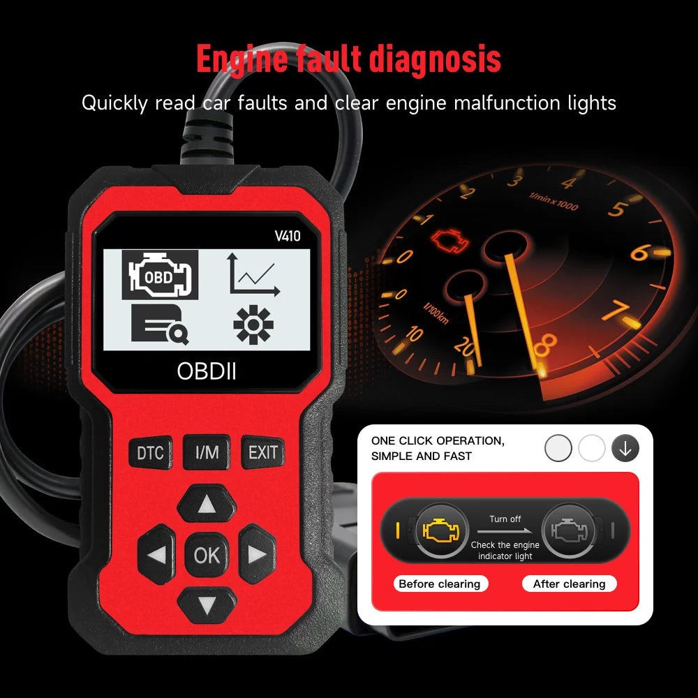 Car Obd2 Scanner Diagnostic Tool Code Reader Engine