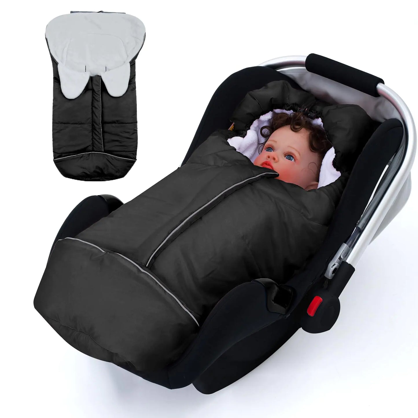 Winter Car Seat Cover Baby Infant Car Seat Footmuff with Adjustable Hood Waterproof Bunting Bag for Boys Girls Warm Stroller Wraps Baby Carrier Swaddle Blanket for Newborn Shower