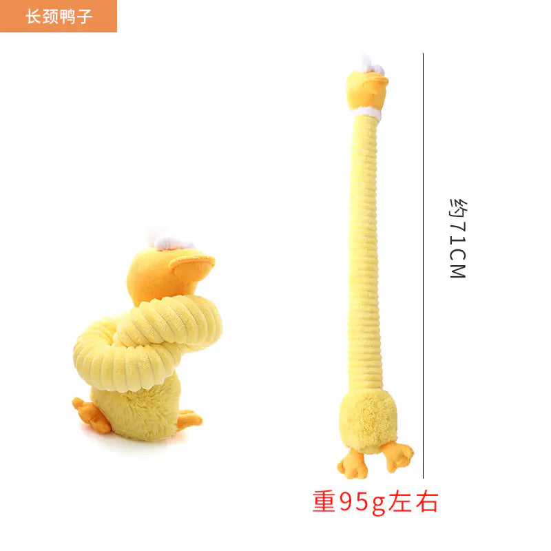Interactive Plush Long Neck Dog Toy for Chewing