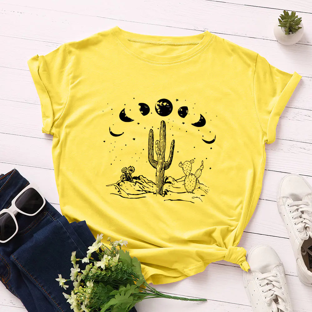 Loose Fit Cotton Short Sleeve T-Shirt for Women