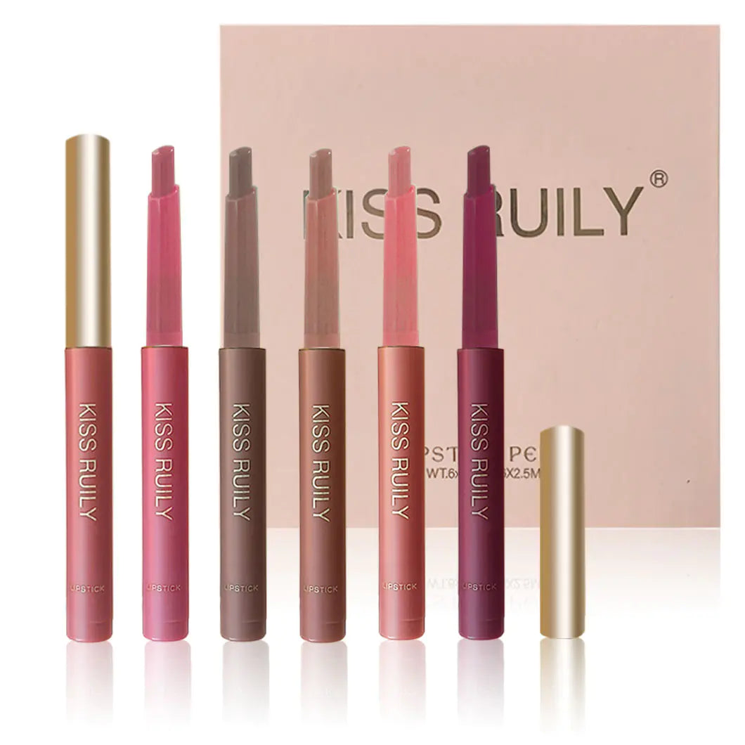 Silk Soft Lip Crayon Set - 6 Colors Makeup Kit