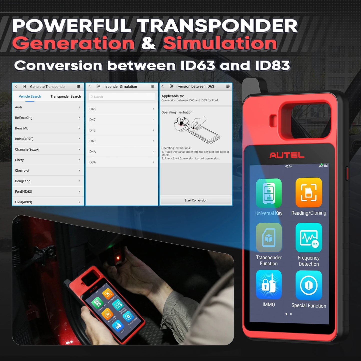 Autel KM100 KM100X Key Fob Programmer Universal Smart Key Generator Remote Immobilizer Tool