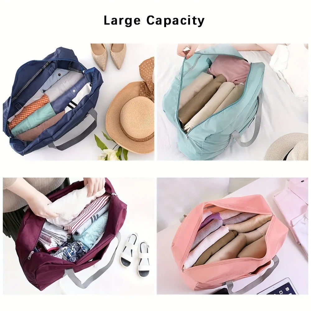 1 set of foldable large capacity travel luggage bag