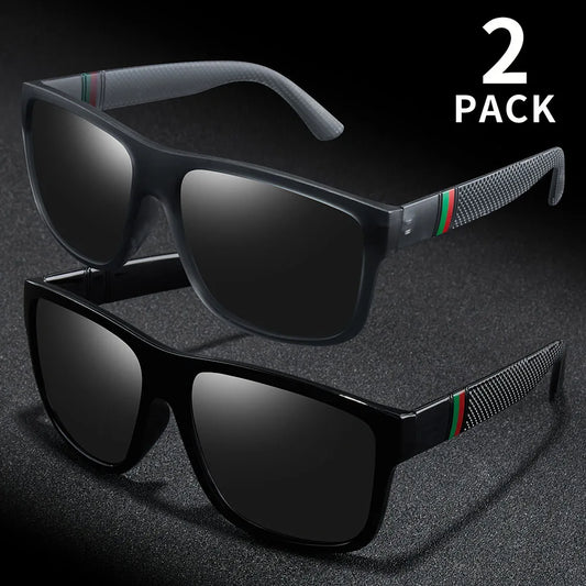 2PCS Polarized Sunglasses Brand Designer Vintage Sunglasses