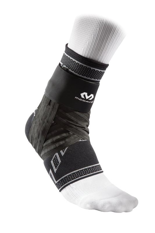McDavid MD5146 Elite Engines Elastic Ankle Brace with FIG 6 Strap Stays Black X-Small