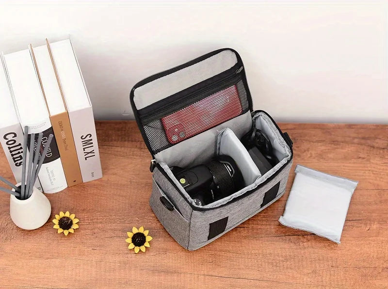 1pc SLR Camera Bag Fashion Polyester Shoulder Bag Camera Case Pouch Bag Convenient Waterproof Photography Photo Bag