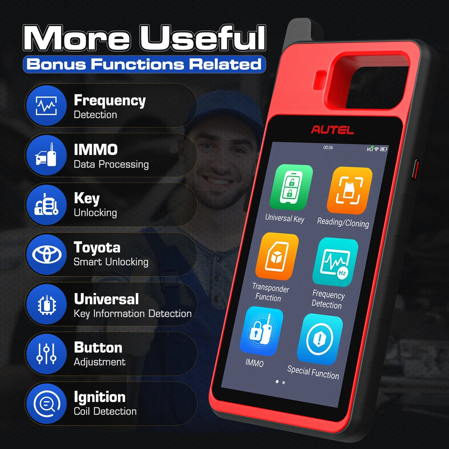Autel KM100 KM100X Key Fob Programmer Universal Smart Key Generator Remote Immobilizer Tool