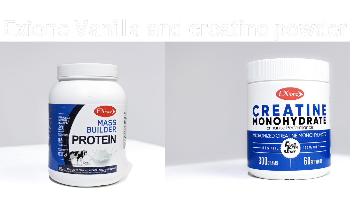 Exione Mass Protein Builder  Powder And Creatine Monohydrate