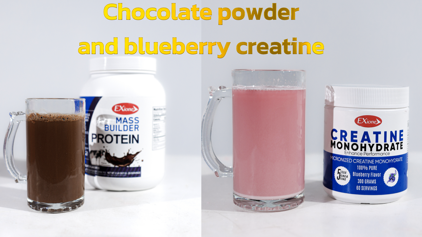 Exione Mass Builder Protein powder And Blueberry Creatine Monohydratew