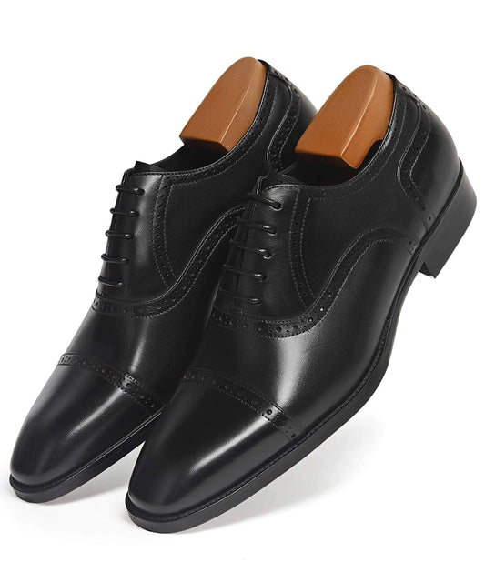 The ALIPASINM Mens Oxford Leather Formal Dress Shoes Black