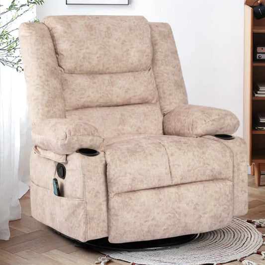 Beige Chaise Longue Sofa, Adult Swivel Lounger, Nursery Rocking Chair