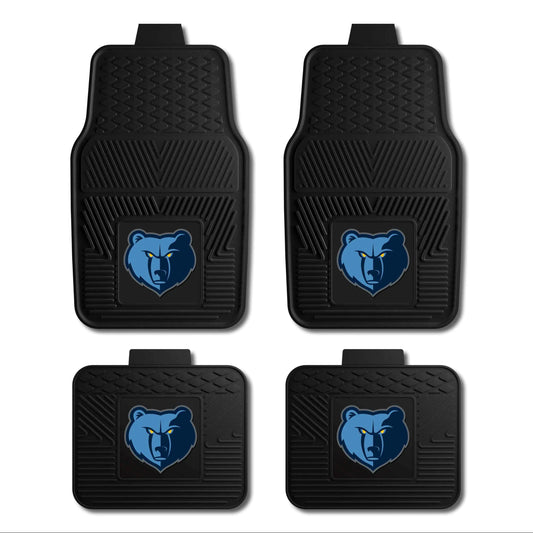The FANMATS 39912 NBA - Memphis Grizzlies 4-pc Vinyl Car Mat Set | Front Seat and Back Seat Car Mats with Team Logo