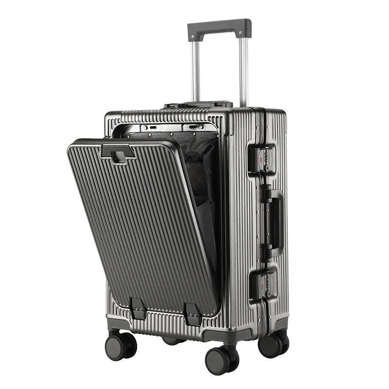 Large Capacity Aluminum Frame Trolley Luggage
