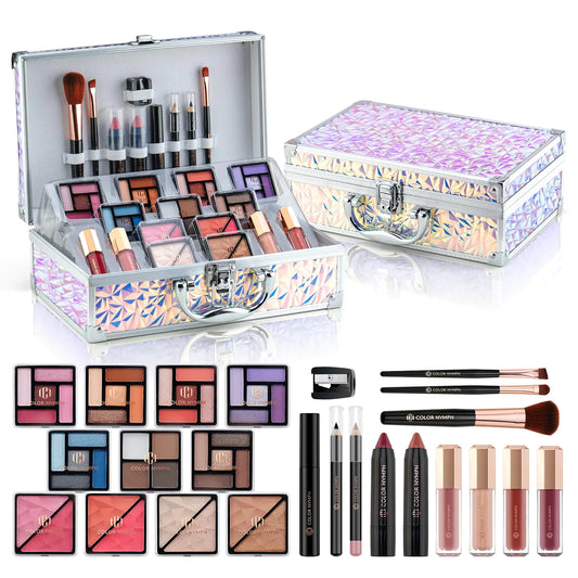Color Nymph Makeup Kit with Cosmetics Case Train Case Makeup Kits
