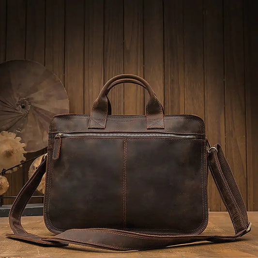 Handmade Imported First Layer Cowhide Men's Briefcase