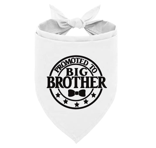 Promoted to Big Brother Dog Bandana White Dog Bandana Gender Reveal Pet Dog Scarf Accessories Pet Dog Triangle Scarf Funny Cute Dog Bandana Dog Bandana for Small Medium Large Dogs (C24)