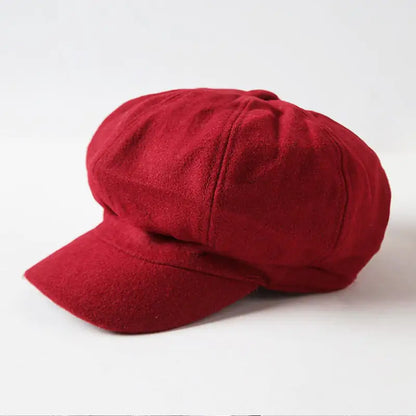 Versatile Woolen Octagonal Beret Hat