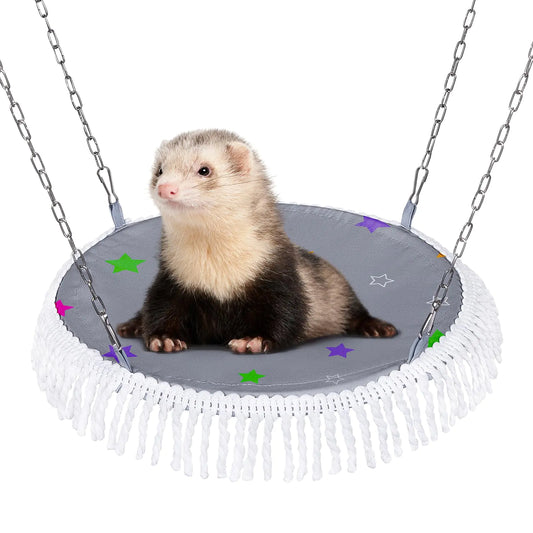 Bienbee Ferret Hammock Adjustable Guinea Pig Hanging Hammock Washable Ferret Bed Ferret Cage Accessories for Small Animals Guinea Pig Rat Ferret Hamster Squirrel Chinchilla Stars