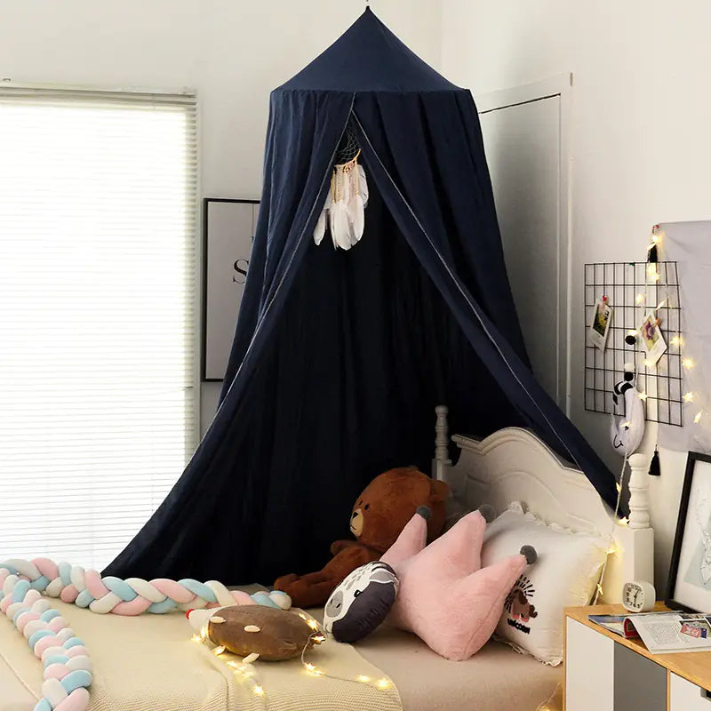 Dome Baby Crib Canopy with Light Blocking and Mosquito Net