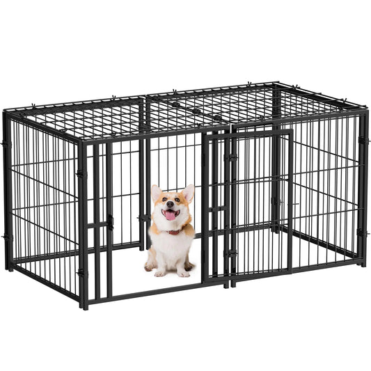 Mr IRONSTONE Dog Crate Small Dog Kennel Dog House Indoor Dog Cage for Small Medium Large Dogs Puppy Dog Playpen Pet Cage 24" H x 48" L