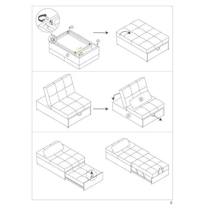 Contemporary Blue Gray Sleeper Sofa Chair Pillow Plush Tufted Seat 1pc Convertible Sofa Chair Sherpa Fabric Couch