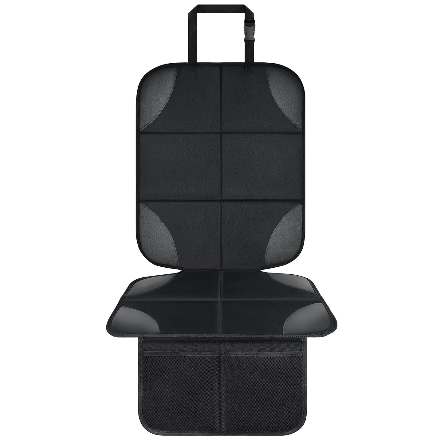 Musclez Baby Car Seat Protectors for Child Car Seat Baby Car Seat Cover Waterproof 600D Fabric Padding Non-Slip Backing 2 Mesh Pockets Carseat Protector for Travel Vehicles Baby Pets (Black-1pcs)