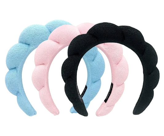 The LALAXAVA Spa Headband for Women Terry Towel Cloth Fabric Hairband for Washing Face Puffy Sponge Spa Headband for Skincare Makeup Removal Shower