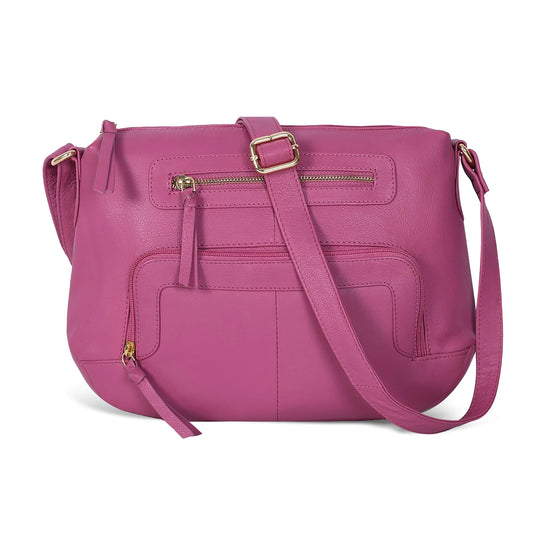 Leather Crossbody Bags For Women - Trendy Womens Leather Purse - Ladies Shoulder Handbag - Sling Bag For Women - Gifts For Women Her (Nappa Pink)