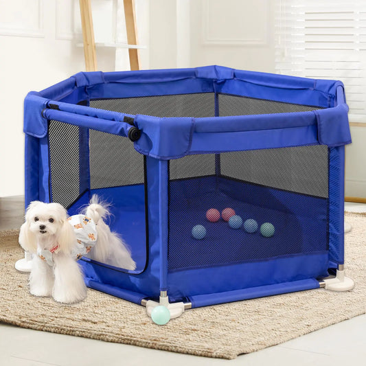 Dog Playpen 42×42x24 InchesSmall Animals PlaypenSturdy Safety Dog Play Pen with Thickened FabricPet PlayPen for IndoorsPuppy PlayPen with Gate for Puppies Cat Rabbit Chicks