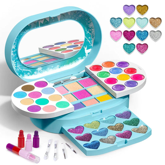 Tomons Kids Makeup Kit for Girls Princess Real Make Up Kit Non-Toxic Washable Beauty Set Birthday&Christmas Gifts for Age 4-6 6-8 Girls