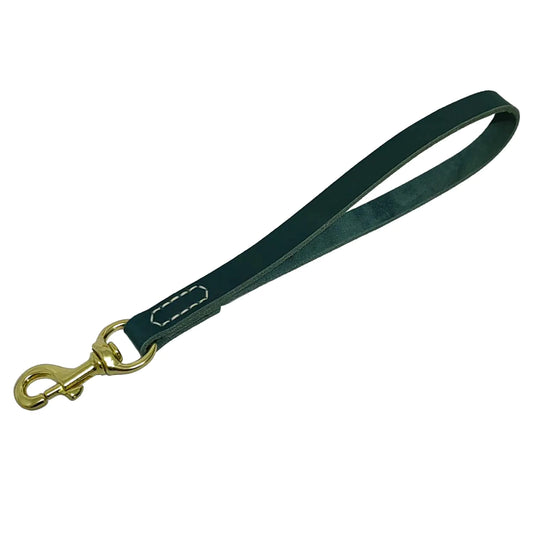 LWBMG Leather Short Dog Leash 12 Inch Short Dog Traffic Lead Leather Leash for Dogs Heavy Duty Dog Leashes for Small Medium Large Dogs Training and Walking Blue