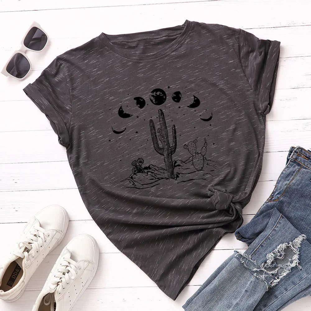 Loose Fit Cotton Short Sleeve T-Shirt for Women