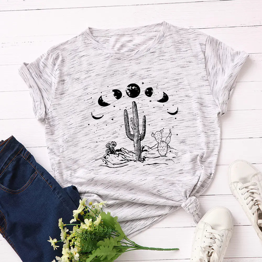 Loose Fit Cotton Short Sleeve T-Shirt for Women