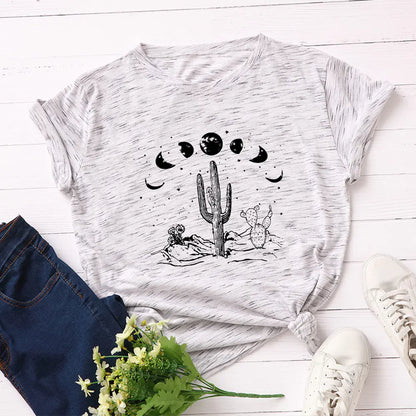 Loose Fit Cotton Short Sleeve T-Shirt for Women
