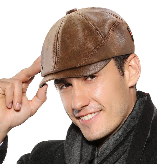 SEAUR Men Newsboy Caps Vintage Beret Hat Adjustable Newsboy Hats Classic Flat Cap Ivy Hat Cabbie Gatsby Cap Duckbill Cap Golf Hat Outdoor Hunting Hat - Coffee 3