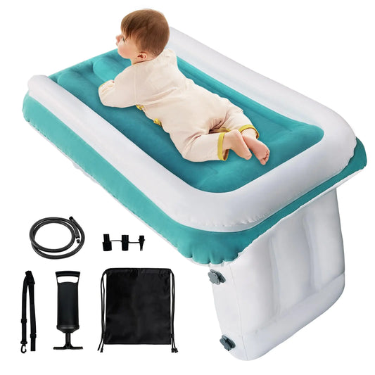 JUANWAN Toddler Airplane Bed Toddler Travel Bed - Airplane Bed Airplane Seat Extender Toddler Bed Belt Toddler Travel Bed for Train Airplane Car (Blue)