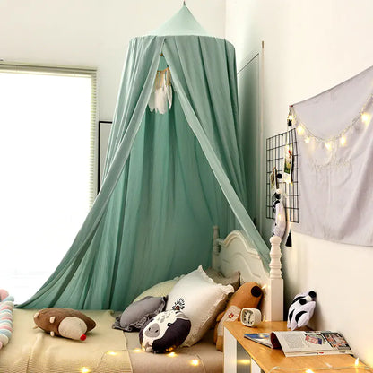 Dome Baby Crib Canopy with Light Blocking and Mosquito Net