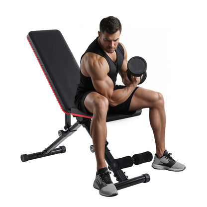 Adjustable Weight Bench 795LB Capacity Foldable Workout Bench Press for Home Gym Full Body Exercise and Strength Training Lifting Sit-up Incline Decline Flat Utility Bench 2 Sec Fast Folding