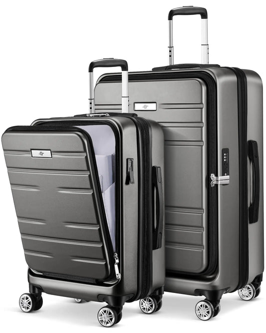 2 piece luggage sets PC Hard Shell Luggage Set with Spinner Wheels TSA Lock 20 24 inch Travel Suitcase Sets
