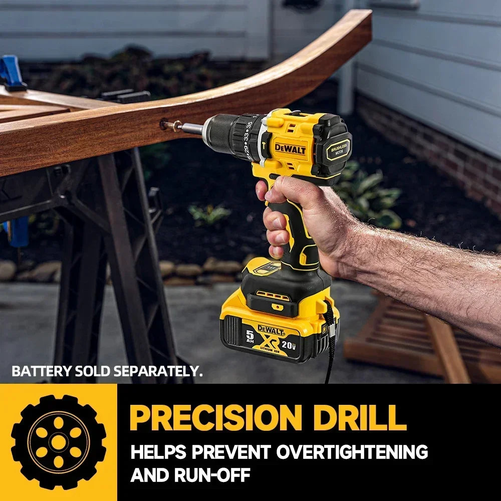 DEWALT Lithium Battery 20V Rechargeable Brushless Compact Electric Screwdriver Hand Drill Impact Drill DCD805