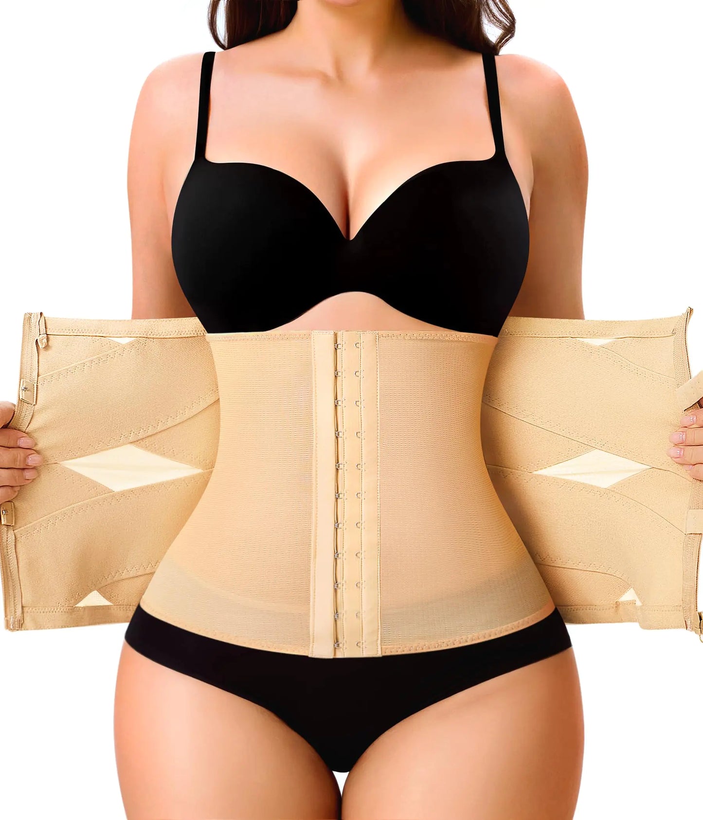 LODAY Waist Trainer Corset for Women Shapewear Tummy Control Waist Cincher Faja Body Shaper Girdle(BeigeX-Large)