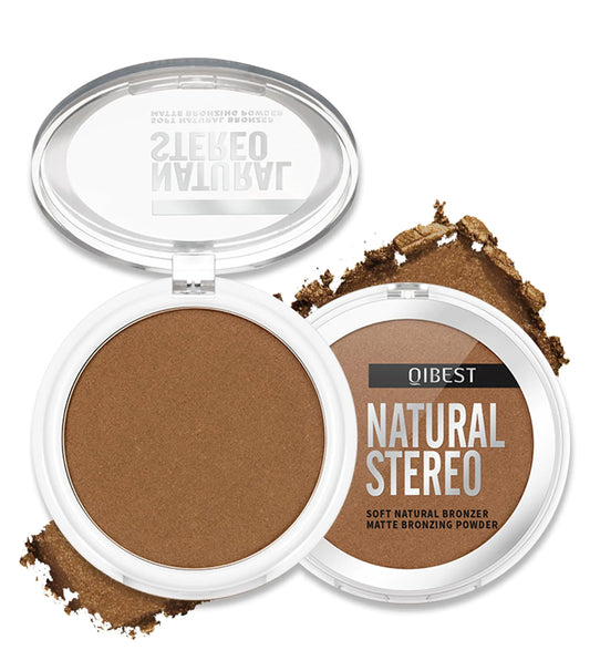 Erinde Bronzer Pressed Powder Luminous Bronzer Face Powder Natural Contour Makeup Lightweight Blends Easily Longwear Facial Compact Bronzing Powder for Contouring and Sun Kissed Makeup Finish 03