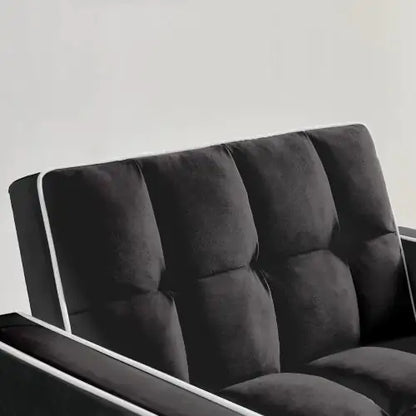 3-in-1 Sofa Bed Chair Fold-out Sofa Bed Adjustable Back Sofa Chaise Longue Single Bed Modern Chair For Adults Bed In Black