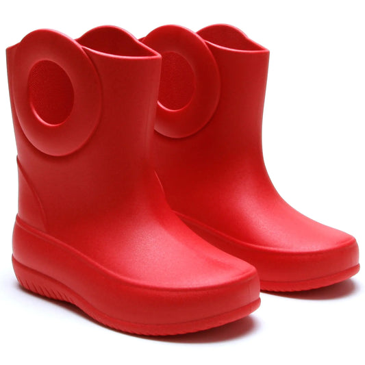 OKABASHI Kids Kendall Rain Boot (Red 9) | Waterproof Design | Machine Washable | Easy-On Handles | Sustainably Made in the USA