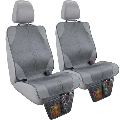 Car Seat Protector For Child Car Seat Car Seat Protection For Baby Carseat Non-Slip Seat Protector Under Baby Car Seat Thick Padding Seat Cover For Car Seat With 2 Mesh Storage Pockets 2 Pack Grey