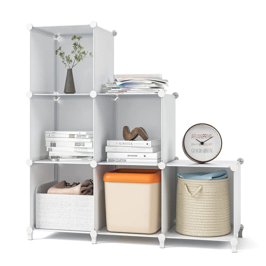 GIMTRR Closet Organizers and Storage 6-Cube Closet Organizer Cubes Storage Organizers Closet Storage Cabinet Shelf Bookcase Bookshelf for Bedroom Office White