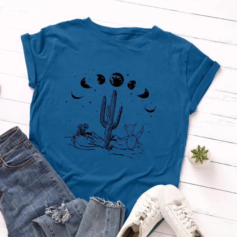 Loose Fit Cotton Short Sleeve T-Shirt for Women